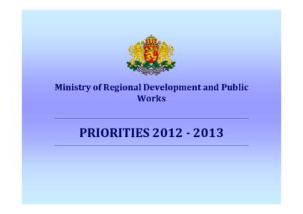 Ministry of Regional Development and Public Works _____________________________________________________________________________