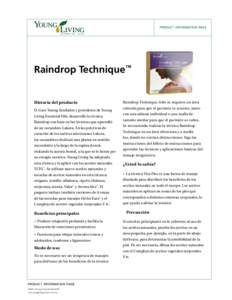 product information page  Raindrop Technique™ Historia del producto D. Gary Young, fundador y presidente de Young