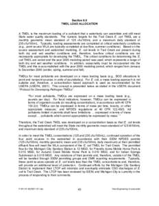 Section 6.0 TMDL LOAD ALLOCATION A TMDL is the maximum loading of a pollutant that a waterbody can assimilate and still meet State water quality standards. The numeric targets for the Trail Creek E. coli TMDL are a month