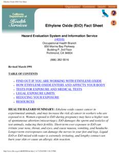 Ethylene Oxide (EtO) Fact Sheet