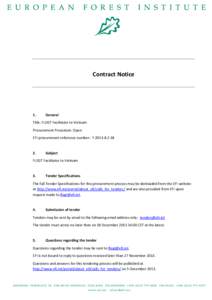 Contract Notice  1. General
