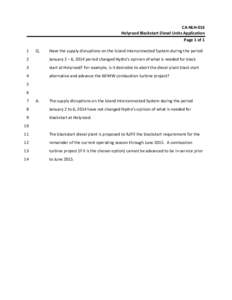 CA‐NLH‐016  Holyrood Blackstart Diesel Units Application  Page 1 of 1  1   Q. 