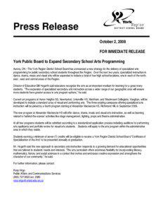 YORK REGION DISTRICT SCHOOL BOARD