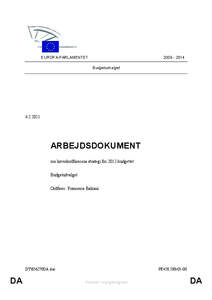 [removed]EUROPA-PARLAMENTET Budgetudvalget[removed]
