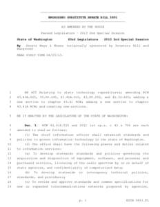 _____________________________________________ ENGROSSED SUBSTITUTE SENATE BILL 5891 _____________________________________________ AS AMENDED BY THE HOUSE Passed Legislature[removed]2nd Special Session State of Washington