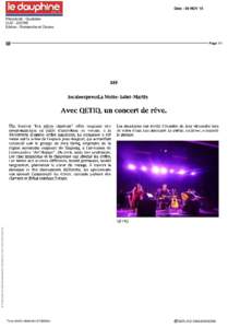 Date : 09 NOV 15 Périodicité : Quotidien OJD : Edition : Romanche et Oisans  Page 1/1