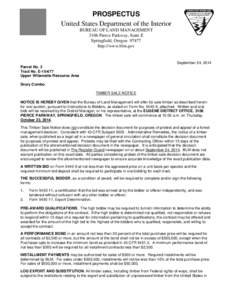 PROSPECTUS United States Department of the Interior BUREAU OF LAND MANAGEMENT 3106 Pierce Parkway, Suite E Springfield, Oregon[removed]http://www.blm.gov