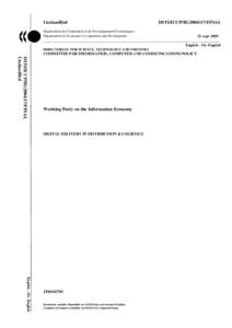 Unclassified  DSTI/ICCP/IE[removed]FINAL Organisation de Coopération et de Développement Economiques Organisation for Economic Co-operation and Development