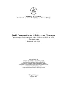 Gobierno de Nicaragua Instituto Nacional de Estadísticas y Censos (INEC) Perfil Comparativo de la Pobreza en Nicaragua (Encuesta Nacional de Hogares sobre Medición de Nivel de Vida[removed]