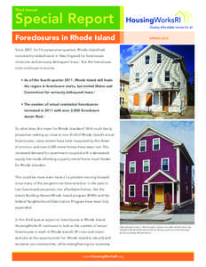 Third Annual  Special Report Foreclosures in Rhode Island  SPRING 2012