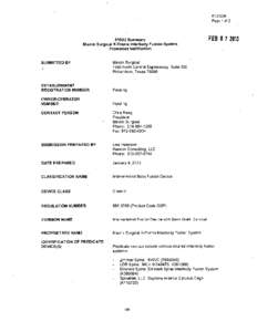 K1[removed]Page 1 of[removed]k) Summary Maxim Surgical X-Treme Interbody Fusion System Premarket Notification