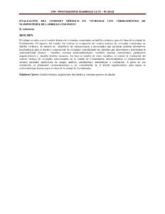 UPB - INVESTIGACIÓN & DESARROLLO 12: 37 – EVALUACIÓN DEL CONFORT TÉRMICO MAMPOSTERÍA DE LADRILLO CERÁMICO  EN