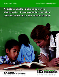 Assisting Students Struggling with Mathematics: Response to Intervention (RtI) for Elementary and Middle Schools