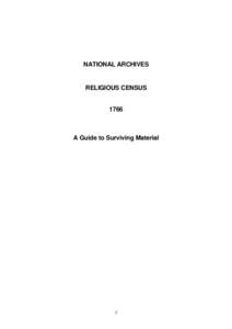 NATIONAL ARCHIVES  RELIGIOUS CENSUS 1766