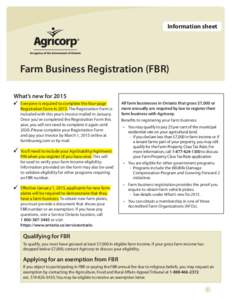 Production Insurance Information sheet Information Sheet  Farm Business Registration (FBR)