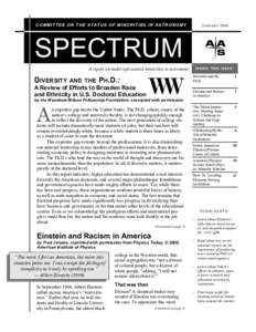 C O M M I T T E E O N T H E S T A T U S O F M I N O R I T I E S I N A S T R O N O MY  J AN U ARY[removed]SPECTRUM A report on underrepresented minorities in astronomy