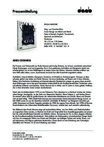 Pressemitteilung  PAOLA NAVONE Hrsg. von Caroline Klein Cover Design von Meiré und Meiré Texte in Deutsch, Englisch, Französisch,