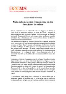  Lucien-­‐Samir	
  Oulahbib	
    Nationalisme	
  arabe	
  et	
  islamisme	
  ou	
  les	
  