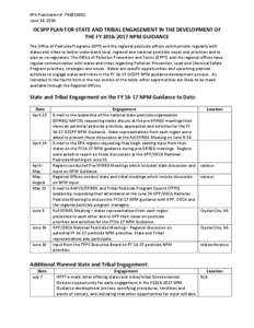 Office of Chemical Safety and Pollution Prevention (OCSPP) Plan for Engagement on FY[removed]NPM Guidance Development