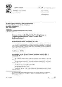 United Nations  FCCC/KP/AWG/2012/L.3/Rev.1 Distr.: Limited 6 December 2012 Original: English