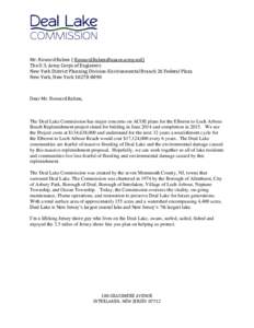 Mr. Howard Ruben ( ) The U.S. Army Corps of Engineers New York District Planning Division-Environmental Branch 26 Federal Plaza New York, New YorkDear Mr. Howard Ruben,