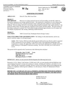 California Coastal Commission Staff Report and Recommendation Regarding Administrative Coastal Development Permit Application No[removed]Clark, Huntington Beach, Orange County)