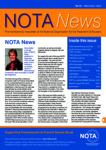 No 72 l March/April[removed]NOTA News The membership newsletter of the National Organisation for the Treatment of Abusers  Inside this issue