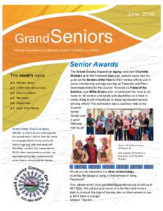 June, 2016  Grand Seniors Monthly Newsletter from GRAND COUNTY COUNCIL on AGING  Senior Awards