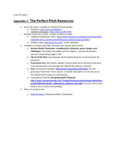 Final[removed]Appendix 1: The Perfect Pitch Resources