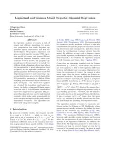 Lognormal and Gamma Mixed Negative Binomial Regression  Mingyuan Zhou Lingbo Li David Dunson Lawrence Carin