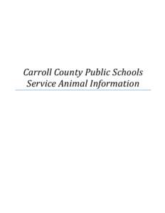 Carroll County Public Schools Service Animal Information