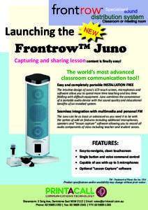 Launching the Frontrow™ Juno NEW Capturing and sharing lesson content is finally easy! The world’s most advanced