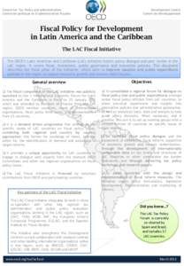 Centre for Tax Policy and Administration Centre de politique et d’administration fiscales Development Centre Centre de développement