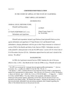 Filed[removed]CERTIFIED FOR PUBLICATION IN THE COURT OF APPEAL OF THE STATE OF CALIFORNIA FIRST APPELLATE DISTRICT DIVISION FIVE