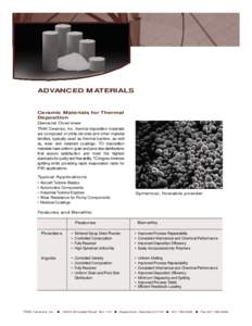 ADVANCED MATERIALS  Ceramic Materials for Thermal Deposition General Overview