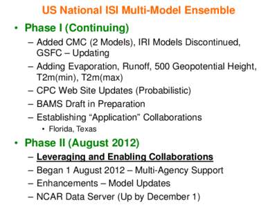 US National ISI Multi-Model Ensemble