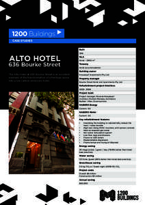 ALTO HOTEL  636 Bourke Street melbourne.vic.gov.au/1200buildings