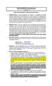 LEASE ASSIGNMENTS (Ownership Change) New York State Office of General Services July 2014 LANDLORD ASSIGNMENT COMPLETION DIRECTIONS 1. Assignor Entries – The current Landlord is the “Assignor.” The Assignor electron