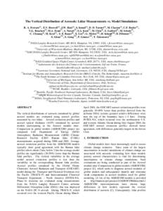 The Vertical Distribution of Aerosols: Lidar Measurements vs. Model Simulations R. A. Ferrare(1) , E.V. Browell (1) , J.W. Hair(1) , S. Ismail (1), D. D. Turner(2) , M. Clayton(3), C.F. Butler(3), ()