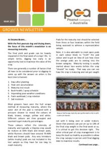 MARGROWER NEWSLETTER AS DIGGING BEGINS... With the first peanuts dug and drying down, the focus of this month’s newsletter is on