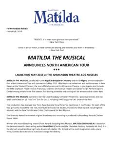 Matthew Warchus / Theatre / Hugh Vanstone / Dennis Kelly / Matilda the Musical / Tony Award / Culture of New York City / Broadway theatre / Place of birth missing / Year of birth missing / Alumni of the University of Bristol