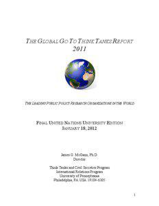    THE GLOBAL GO TO THINK TANKS REPORT