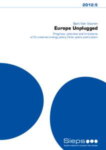 2012:5  Bart Van Vooren Europe Unplugged Progress, potential and limitations