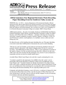 Paper shredder / Security / Electronic waste / Littleton Elementary School District / Estrella Mountain Community College / Recycling / Arizona / Environment / Destruction / Office equipment / Paper recycling