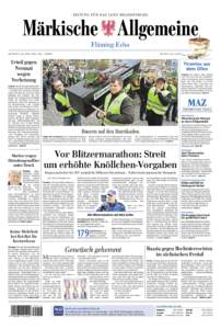 ZEITUNG FÜR DAS LAND BRANDENBURG  Fläming-Echo MITTWOCH, 20. APRIL 2016 | BEL − ANR. 92 | 71. JG. | 1,40 €