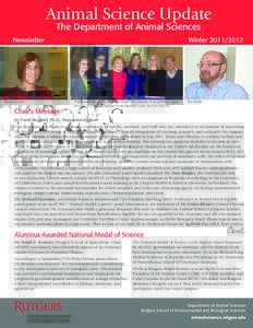 Animal Science Update The Department of Animal Sciences Newsletter  Wendie Cohick