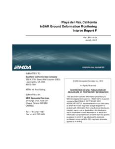 Playa del Rey, California InSAR Ground Deformation Monitoring Interim Report F Ref.: RV[removed]June 5, 2012