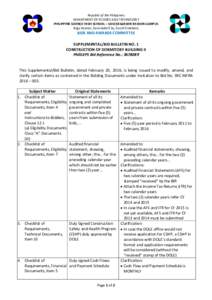 Republic of the Phlippines DEPARTMENT OF SCIENCE AND TECHNOLOGY PHILIPPINE SCIENCE HIGH SCHOOL – SOCCSKSARGEN REGION CAMPUS Brgy.Paraiso, Koronadal City, South Cotabato  BIDS AND AWARDS COMMITTEE