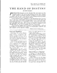 Your coopera:ion in circulating this leaflet widely is invited. See last page. THE HAND OF DESTINY By ScoTT NEARING