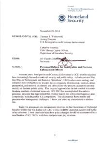 Memo: Personnel Reform for Immigration and Customs Enforcement Officers
